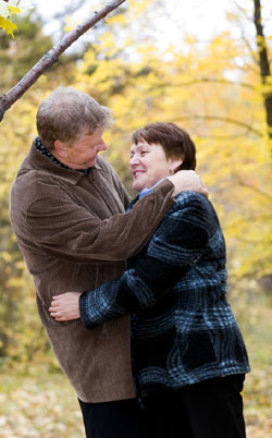 Older couples hugging