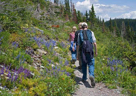 Youth hiking activity